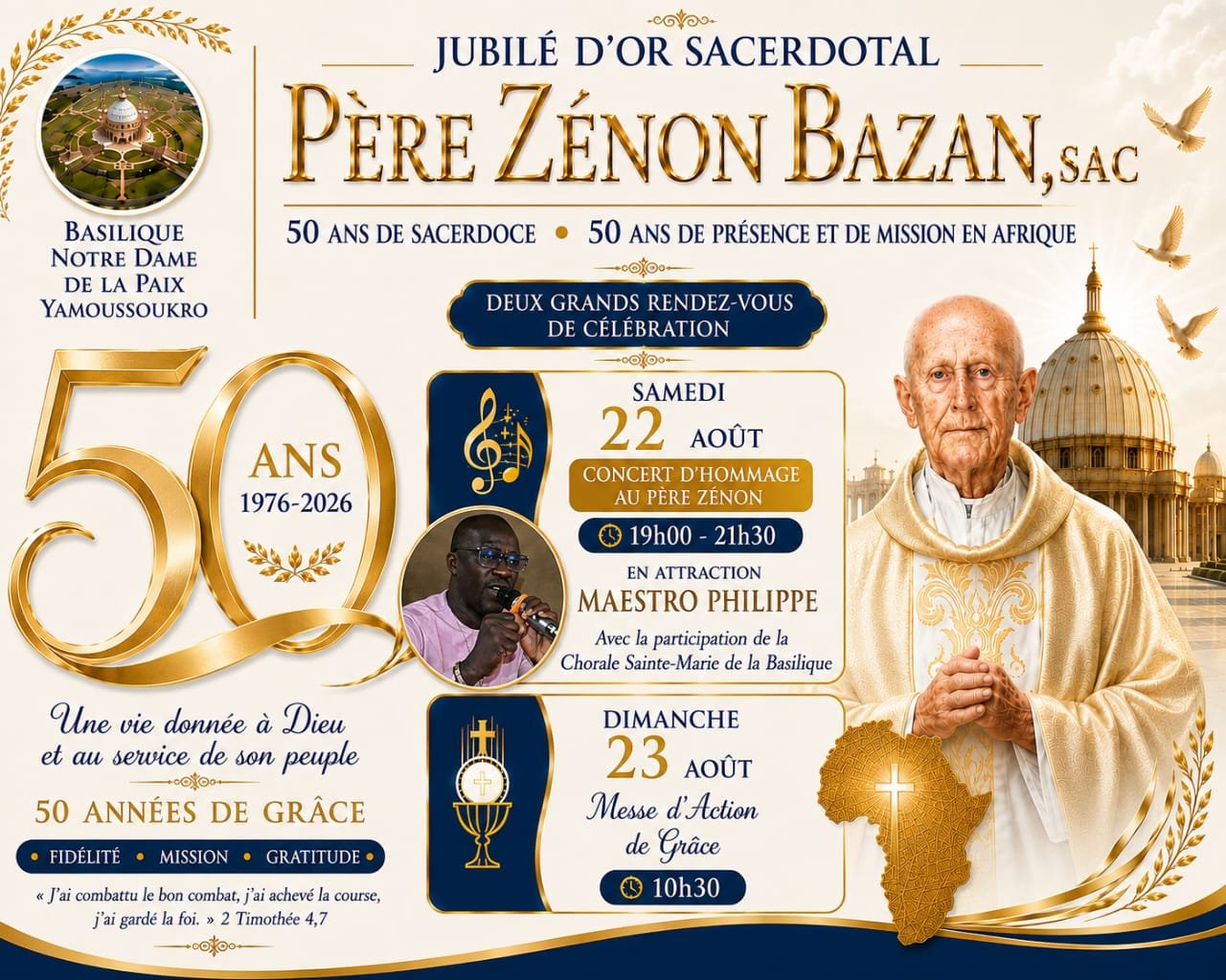Jubilé d'Or Sacerdotale : la Basilique se prépare à rendre grâce pour la vie donnée du Père Zénon Bazan